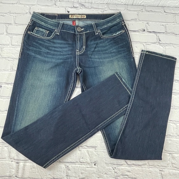 BKE Sabrina Mid-Rise Skinny Jean Stretch Dark Wash 29x 33.5 - Picture 3 of 8